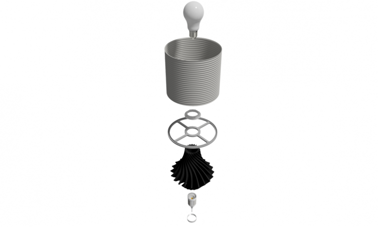 LAMP „CYCLONE“ / DESIGNER LAMP / PRINTABLE SHADES (VASEMODE)