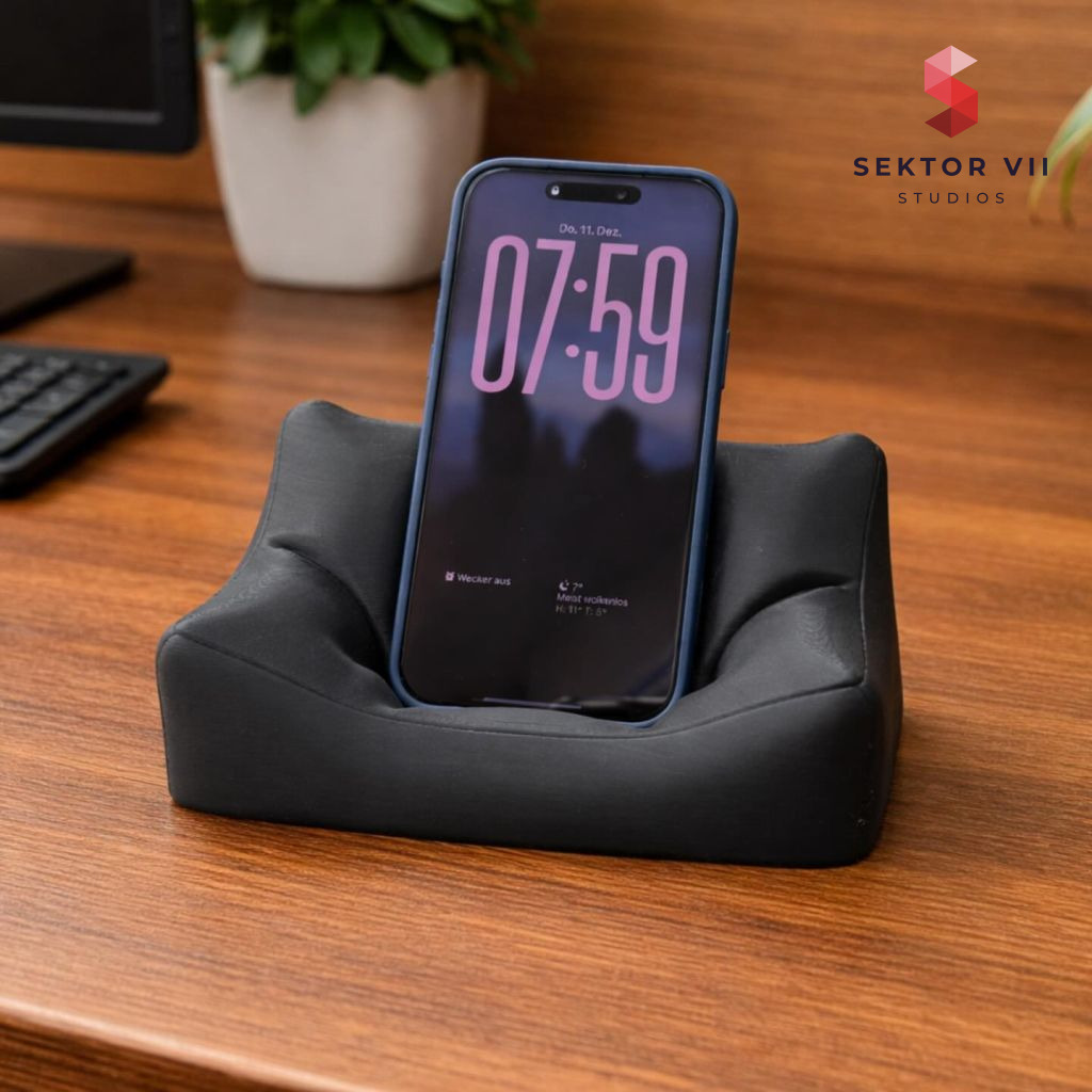 Phone stand couch 3D print, a cozy sturdy desk piece