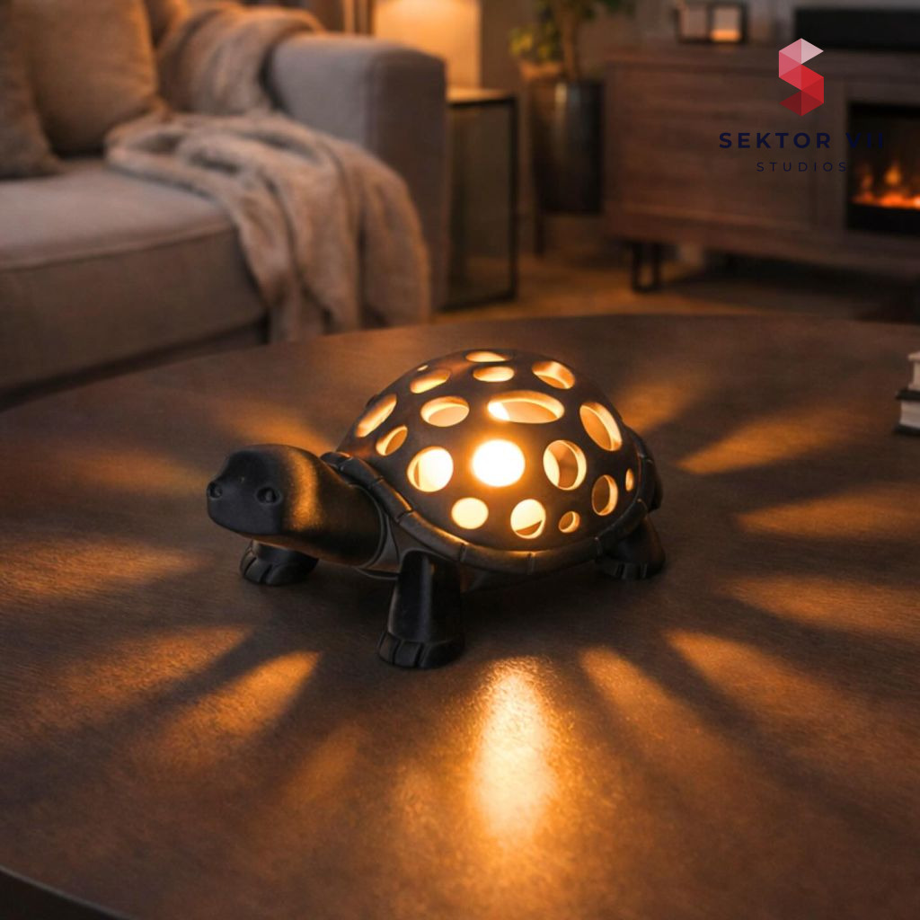 Voronoi turtle night light: a cozy, easy tealight lamp