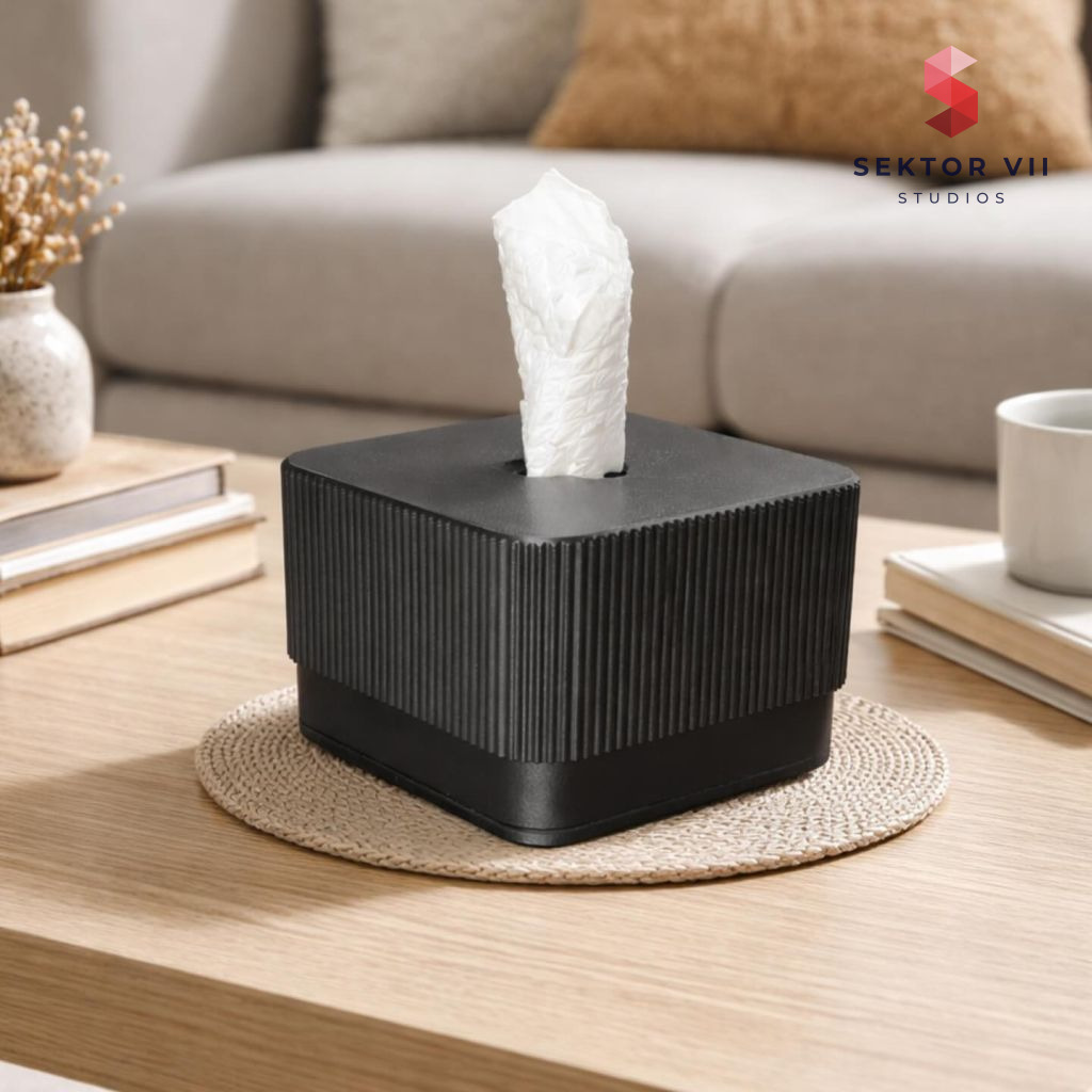 3D printed tissue box holder, a calm sturdy design
