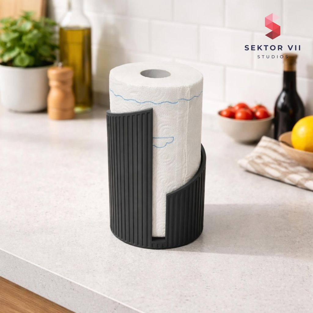 Kitchen roll dispenser 3D print, a calm sturdy design