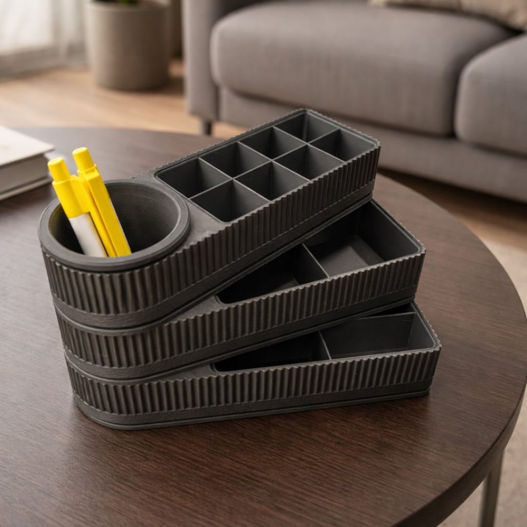 Stackable desk organizer STL: a calm, practical system