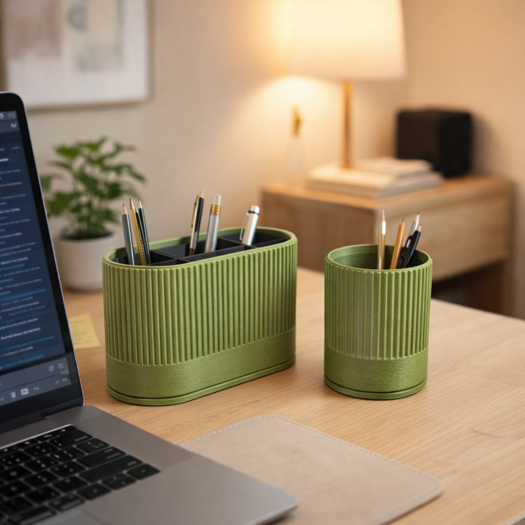 Modular Desk Organizer 3D Print, a Calm Ribbed System