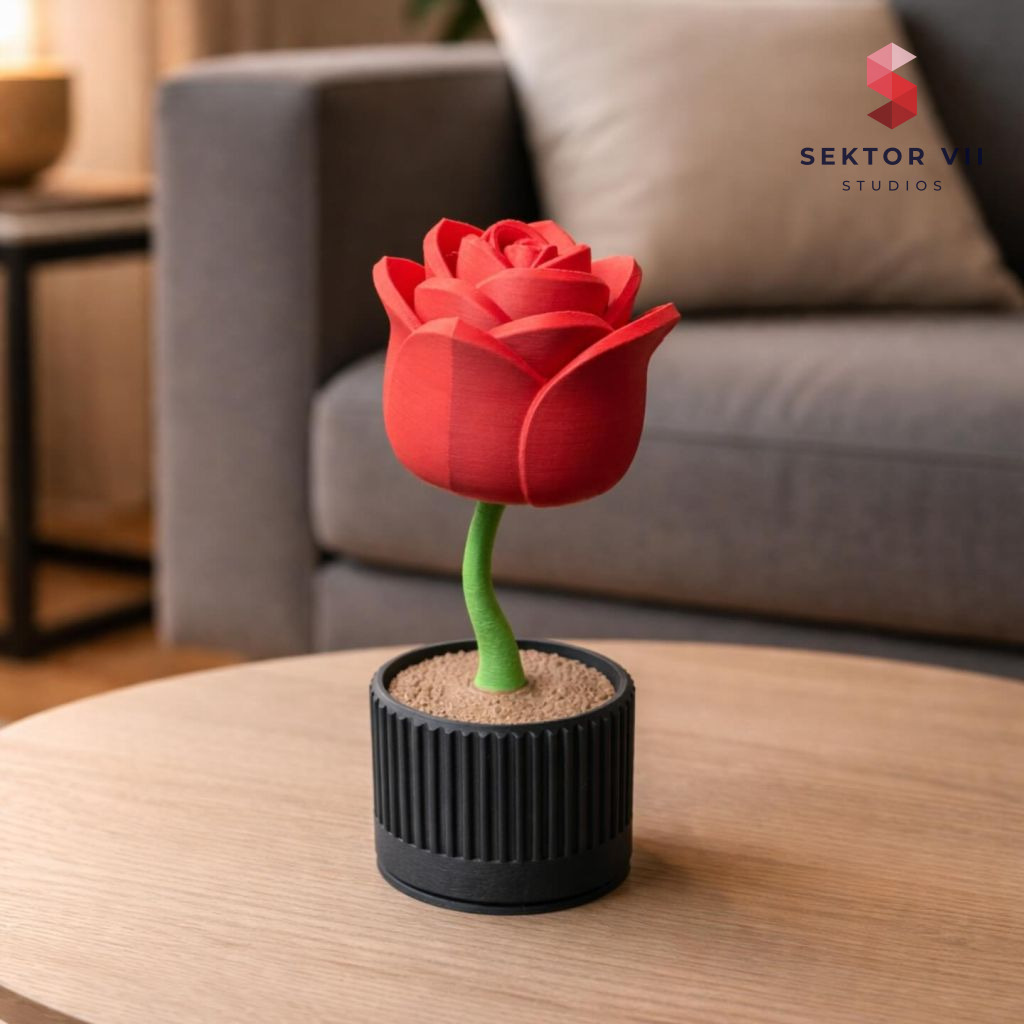 Rose flower 3D print with a genuine hidden secret