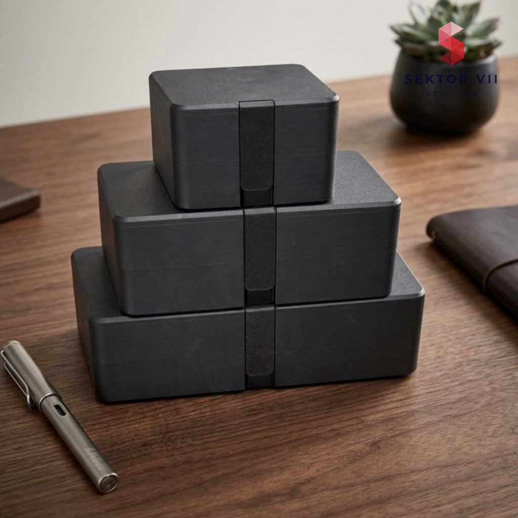 Print in place box storage, friendly and sturdy