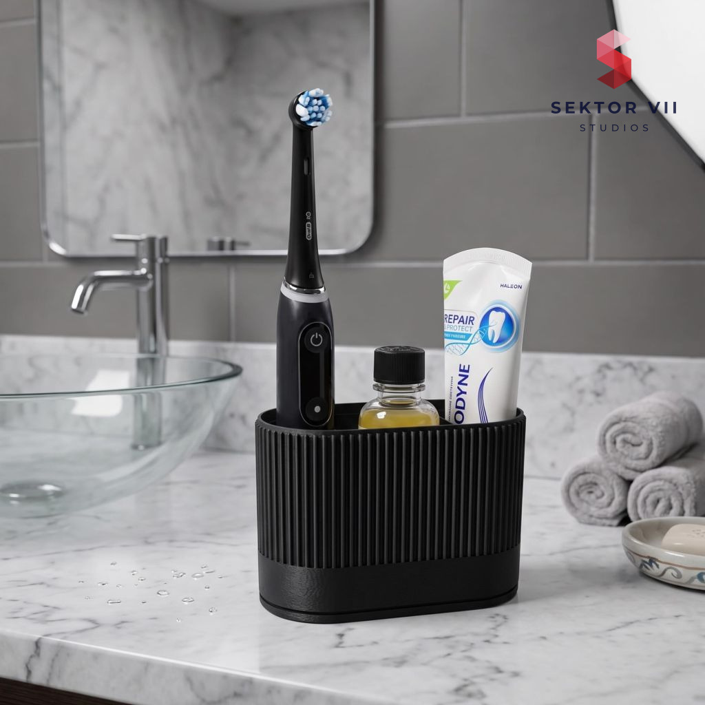 Bathroom Organizer 3D Print Basim: Sturdy Modular Design