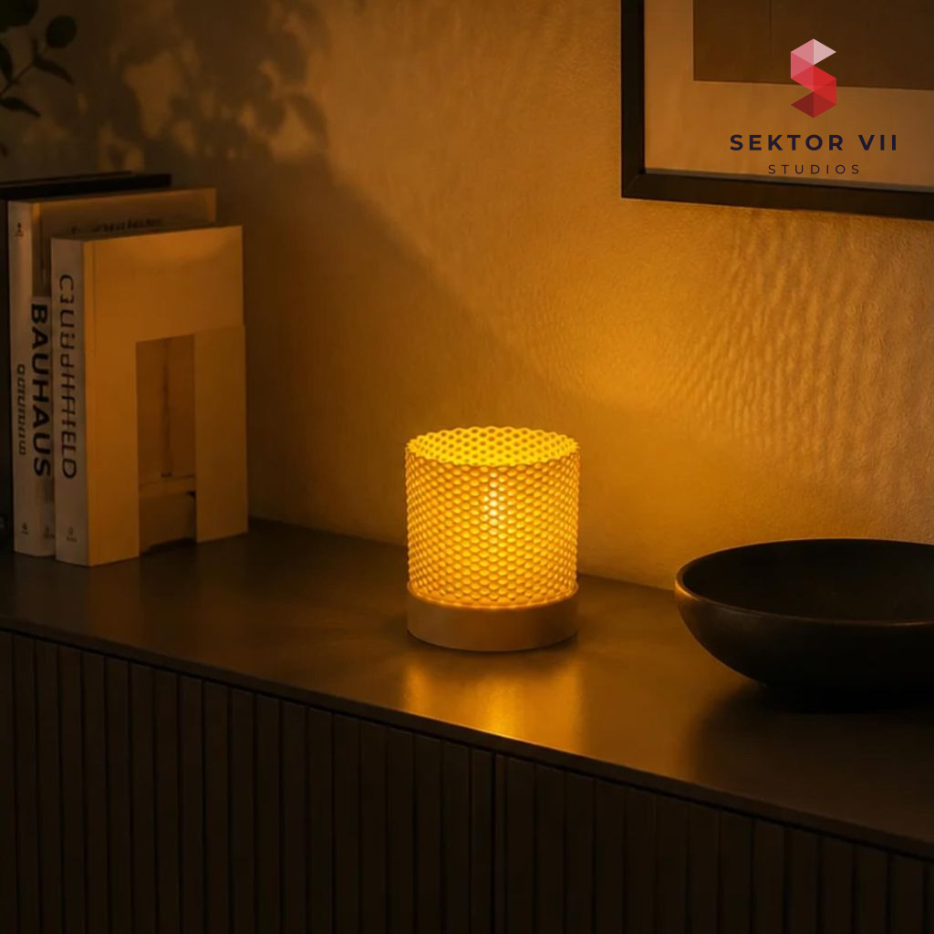 Woven tealight holder 3D print, a cozy easy glow
