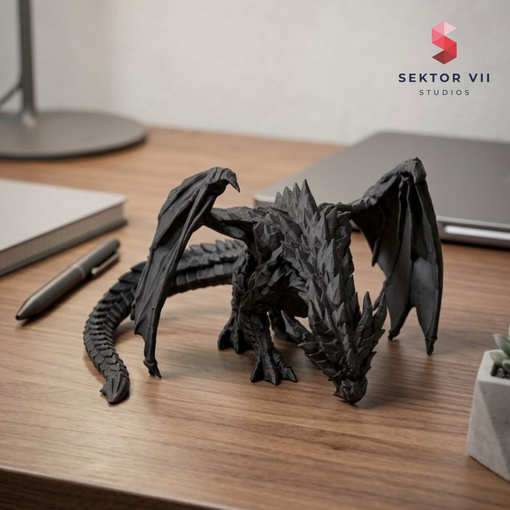 Black Dragon Sculpture