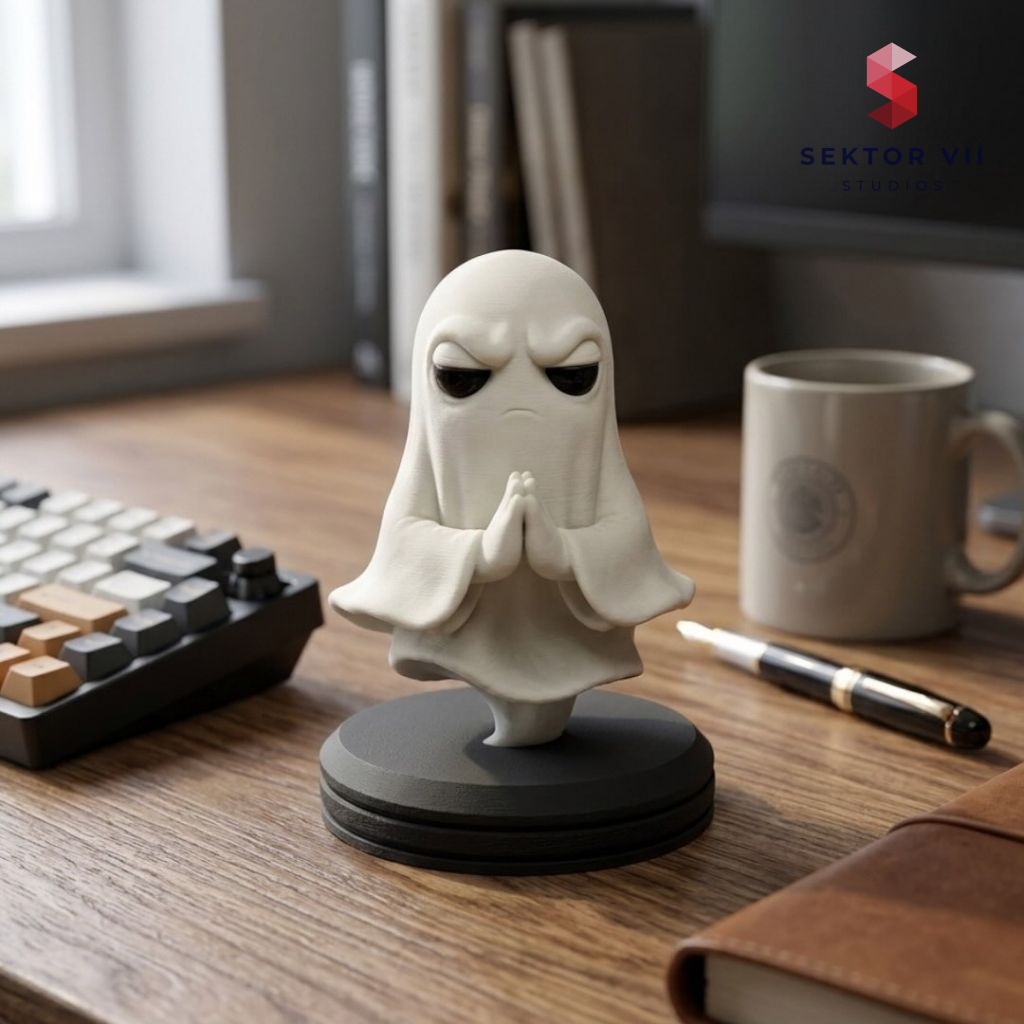 Praying Flying Spirit: a simple eerie Halloween print