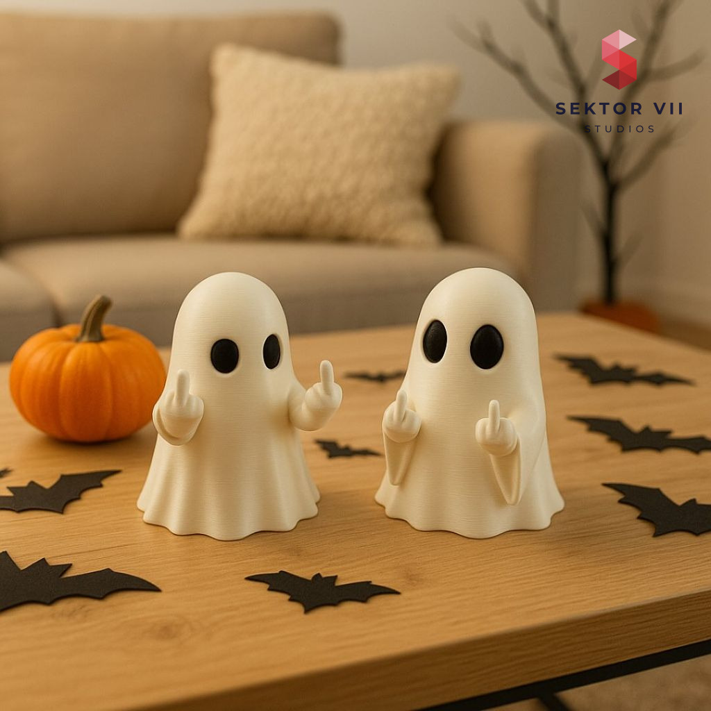 Cute ghost figurine 3D print with bold, eerie charm