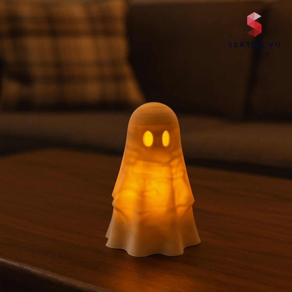 Glowing ghost tealight holder, a cheerful essential glow