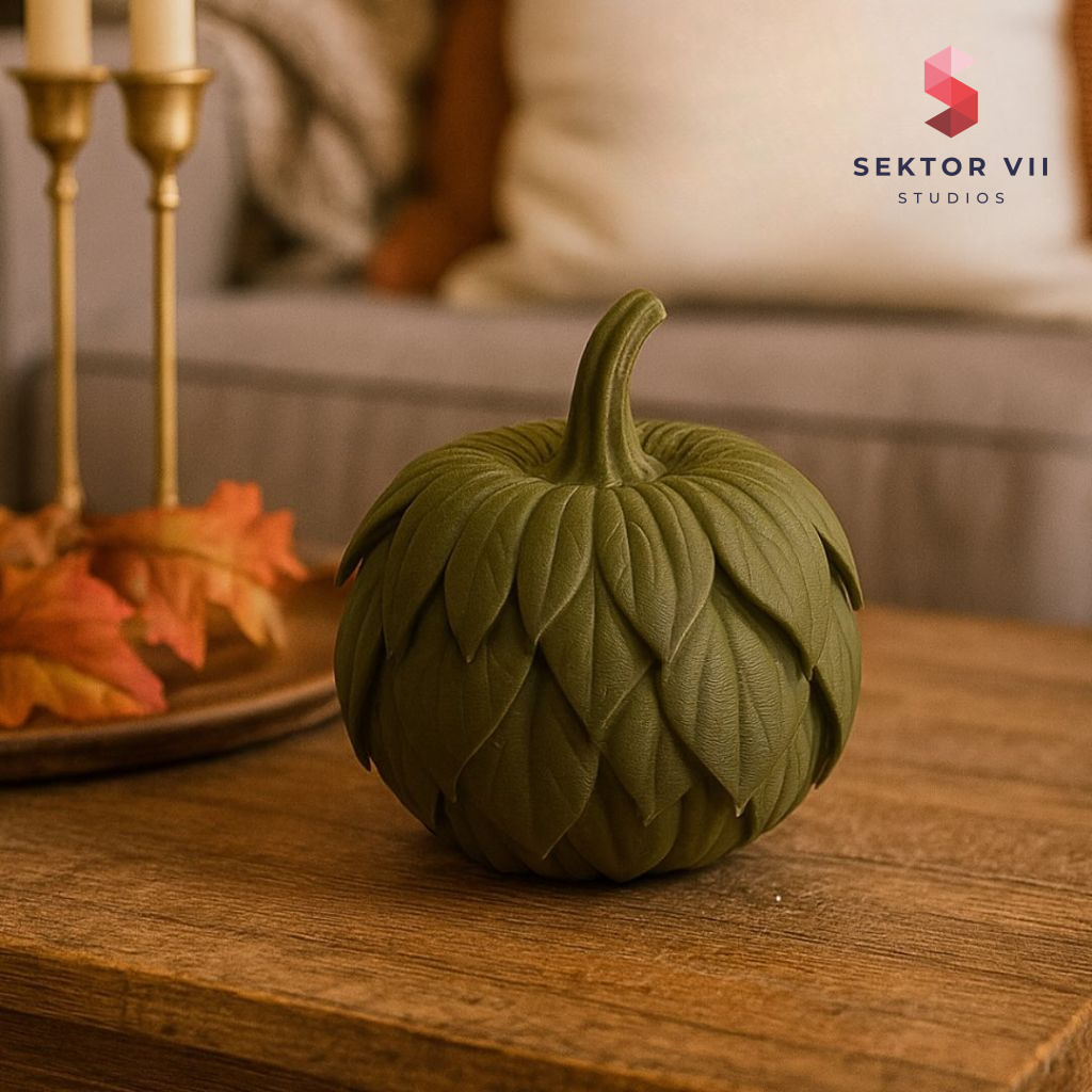 Leaf Pumpkin 3D Print, a Bold Eerie Autumn Design