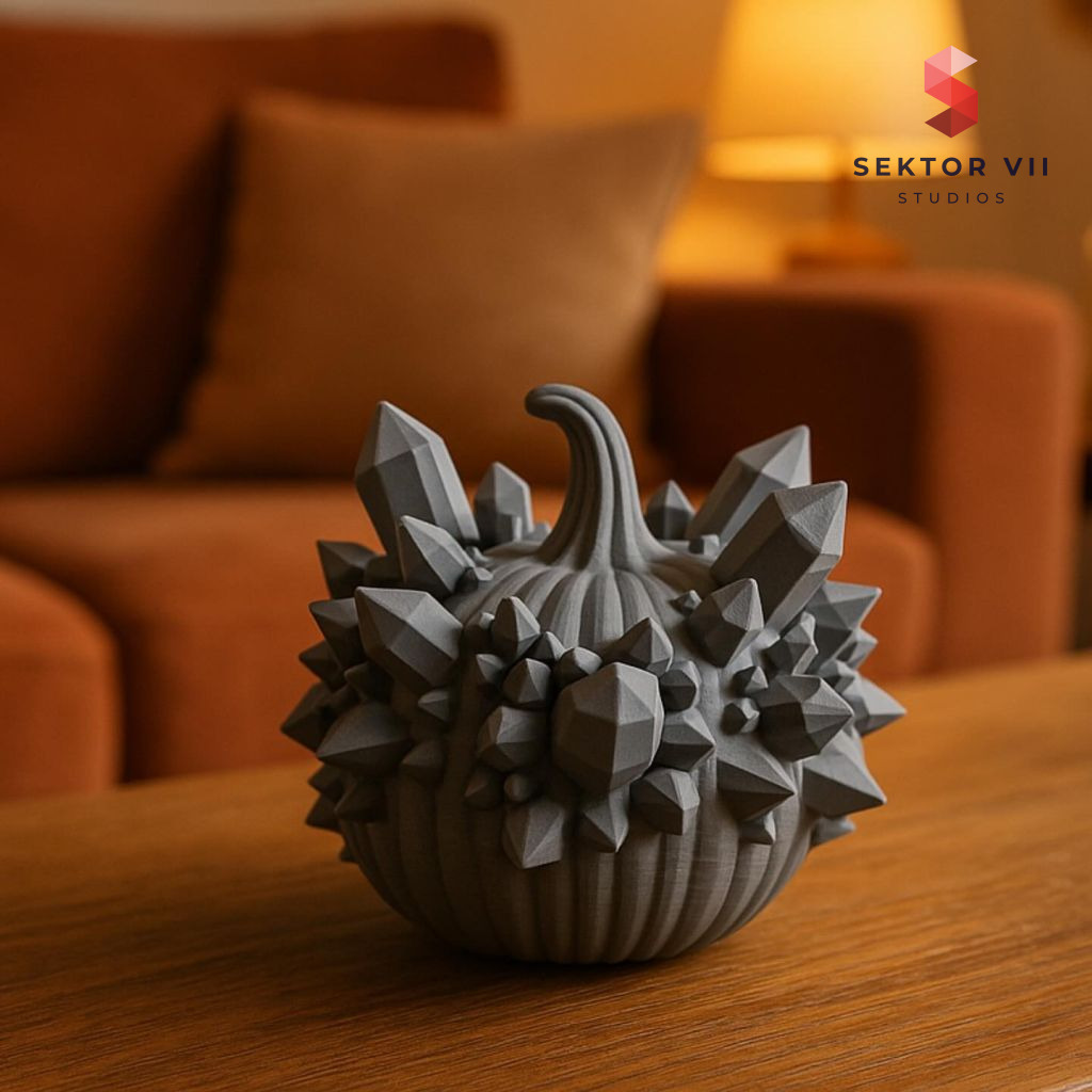 Crystal pumpkin 3D print, a bold eerie centerpiece