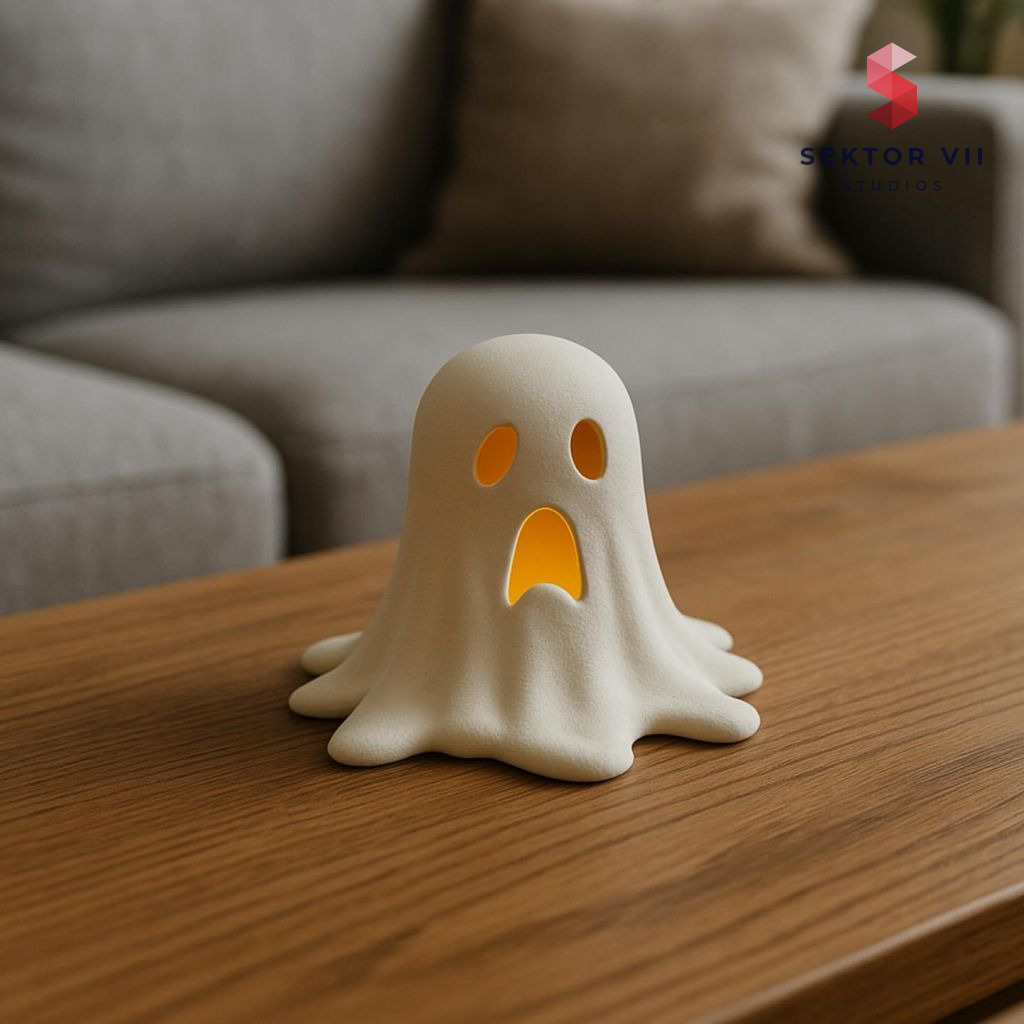 Melting Ghost 3D Print, a Cheerful Tealight Decor Piece