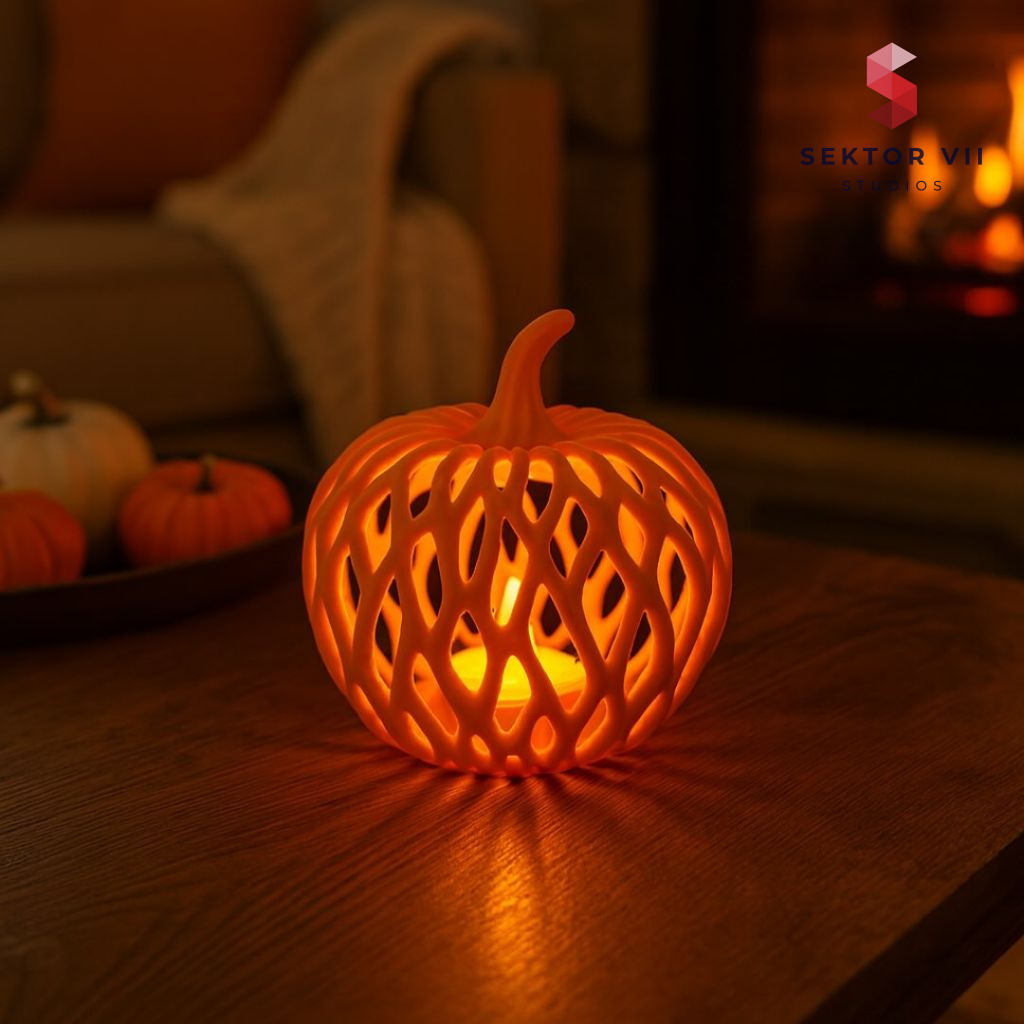 Pumpkin Tealight Holder 3D Print, a Sturdy Eerie Weave