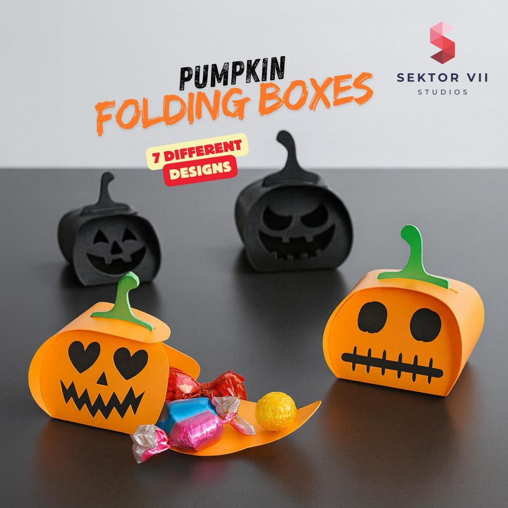 Pumpkin box 3D print, a simple eerie Halloween treat holder