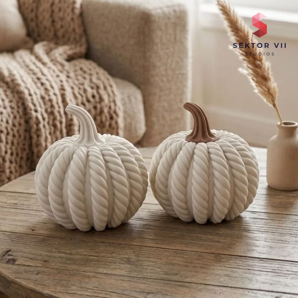 Rope pumpkin 3D print, a cheerful farmhouse fall piece