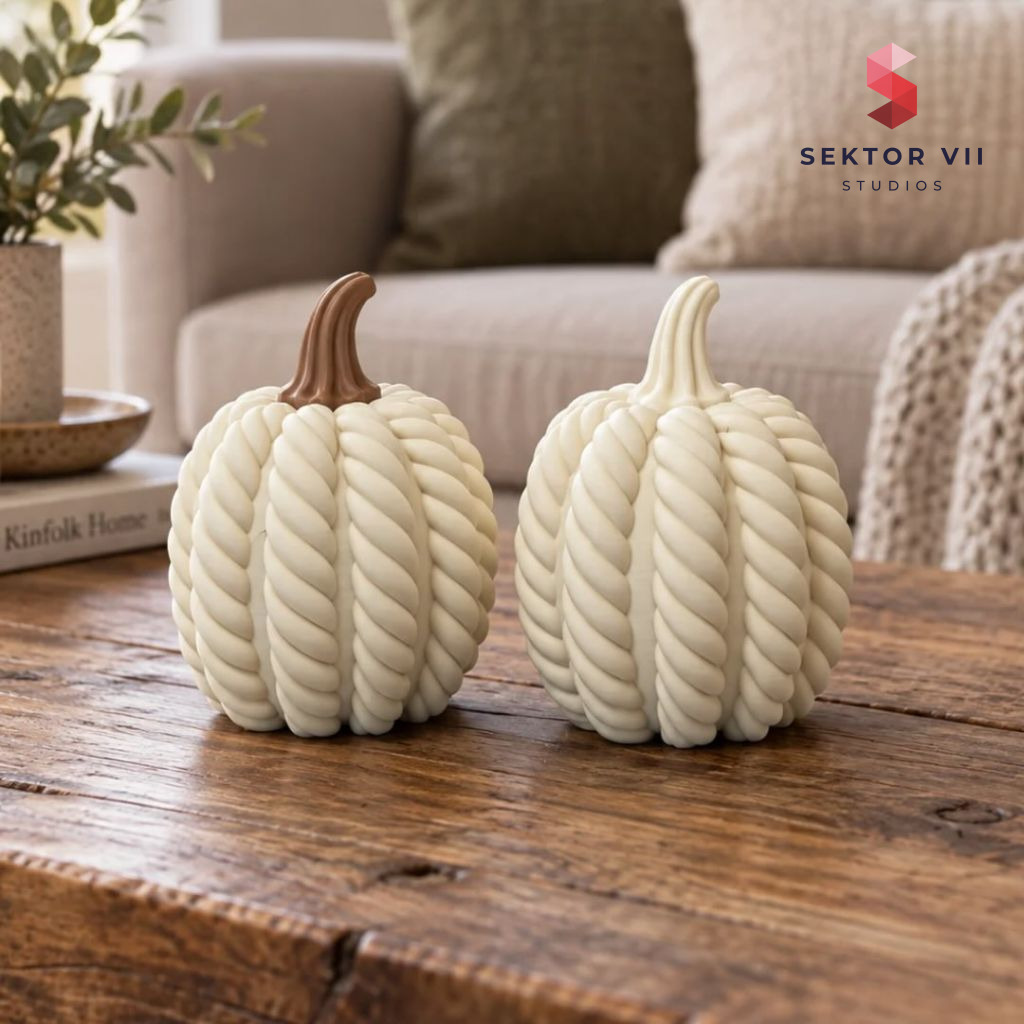 Rope Pumpkin 3D Print, a Free Cozy Halloween Decor Piece