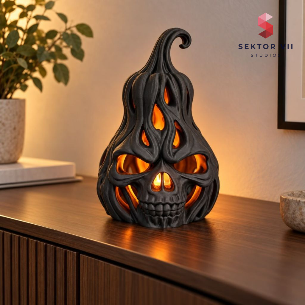 Skeleton Pumpkin 3D Print: Simple Eerie Halloween Glow