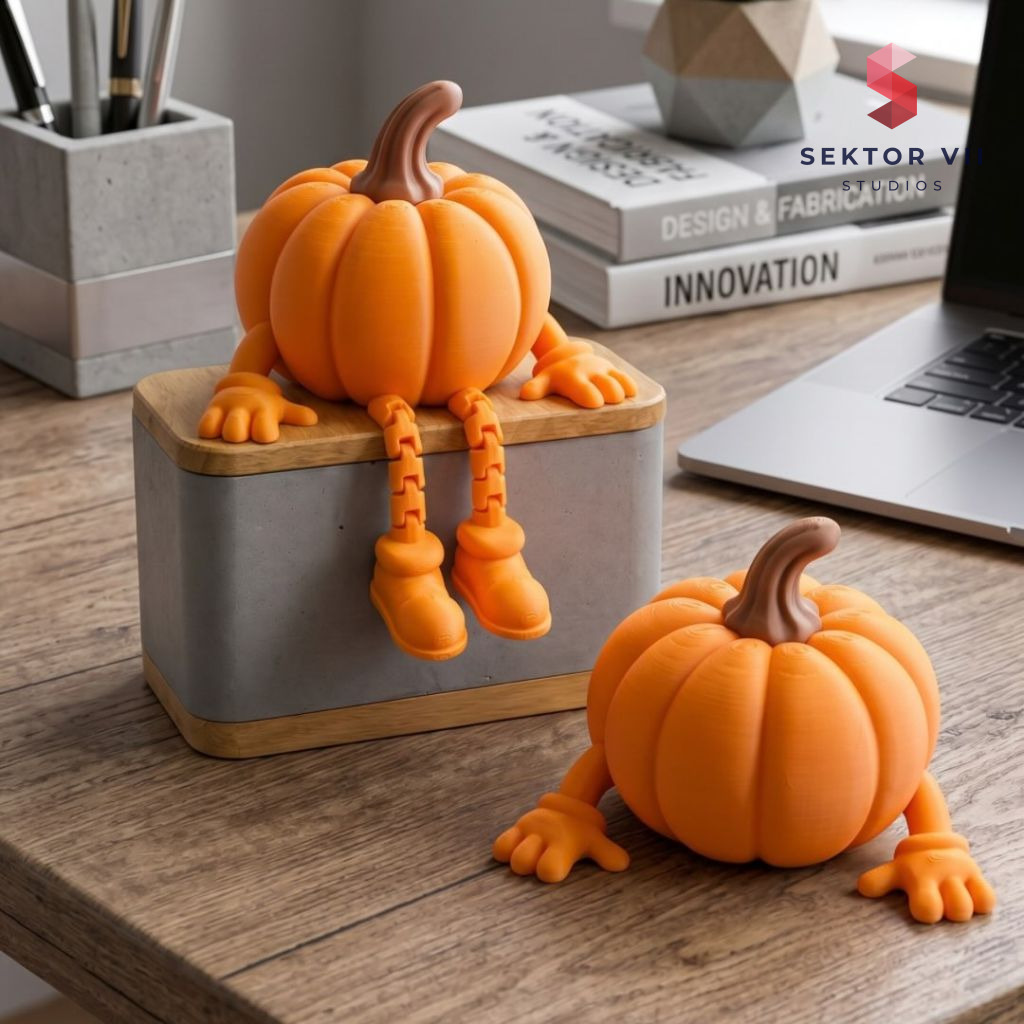 Pumpkin figurine 3D print, a free cheerful desk buddy