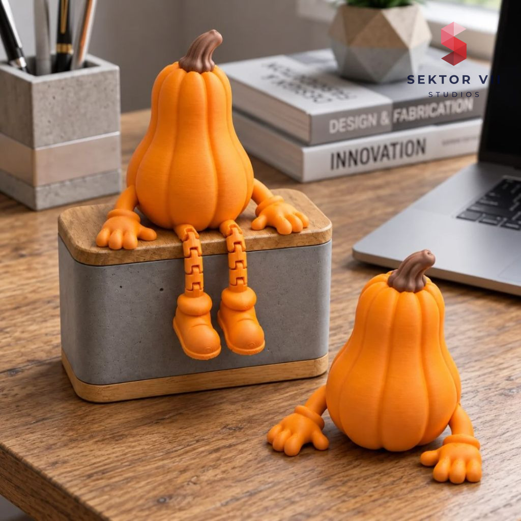 Pumpkin buddy 3D print, a cheerful free sturdy fall figure