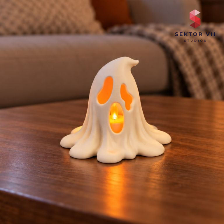 Melting Ghost Tealight Holder: an eerie, easy Halloween print