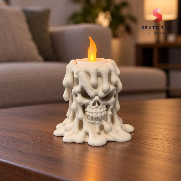 Evil skull candle holder 3D print, eerie and sturdy