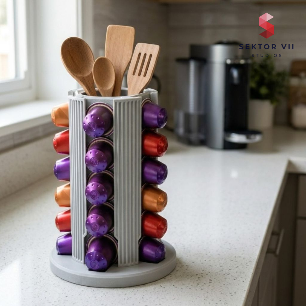 Coffee capsule holder, a reliable two-in-one kitchen piece