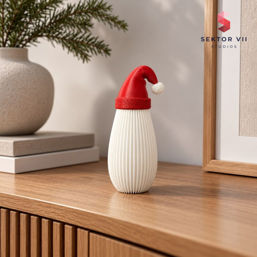 Japandi Santa figurine 3D print, a simple cozy classic