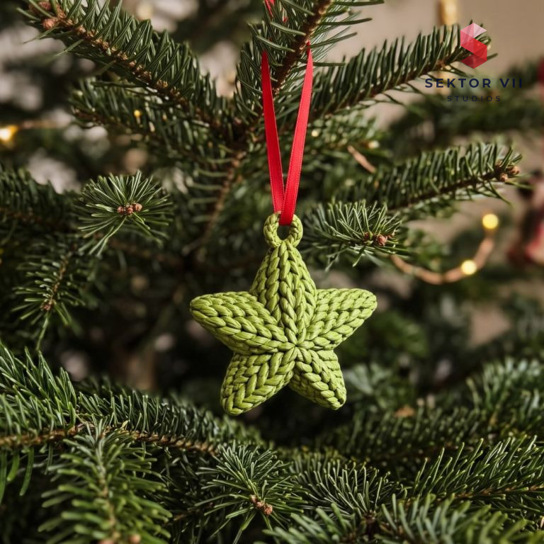 Knitted Star Ornament 3D Print: Simple Cozy Five-Point Charm