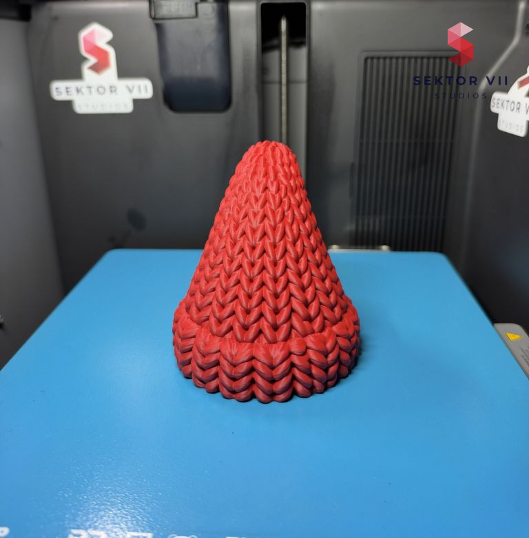 Knitted Christmas hat 3D print, a cheerful festive decoration - real photo 4 of 5