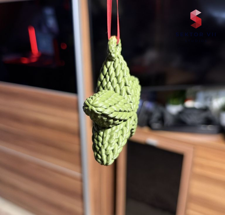 Knitted Star Ornament 3D Print: Simple Cozy Five-Point Charm - real photo 4 of 4