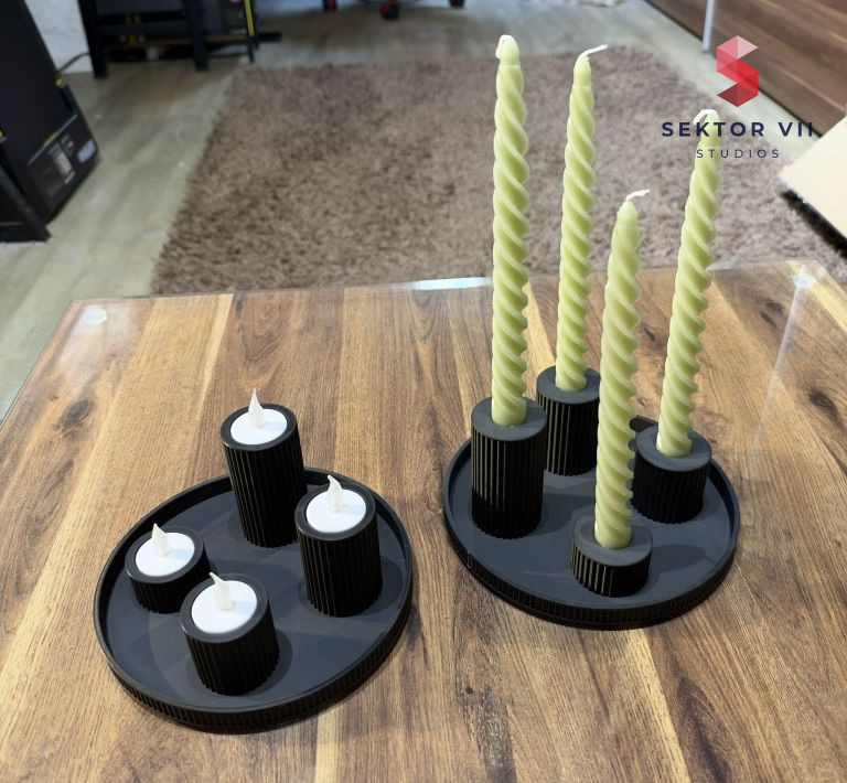 Japandi advent wreath 3D print, a calm 4-candle centerpiece - real photo 1 of 3