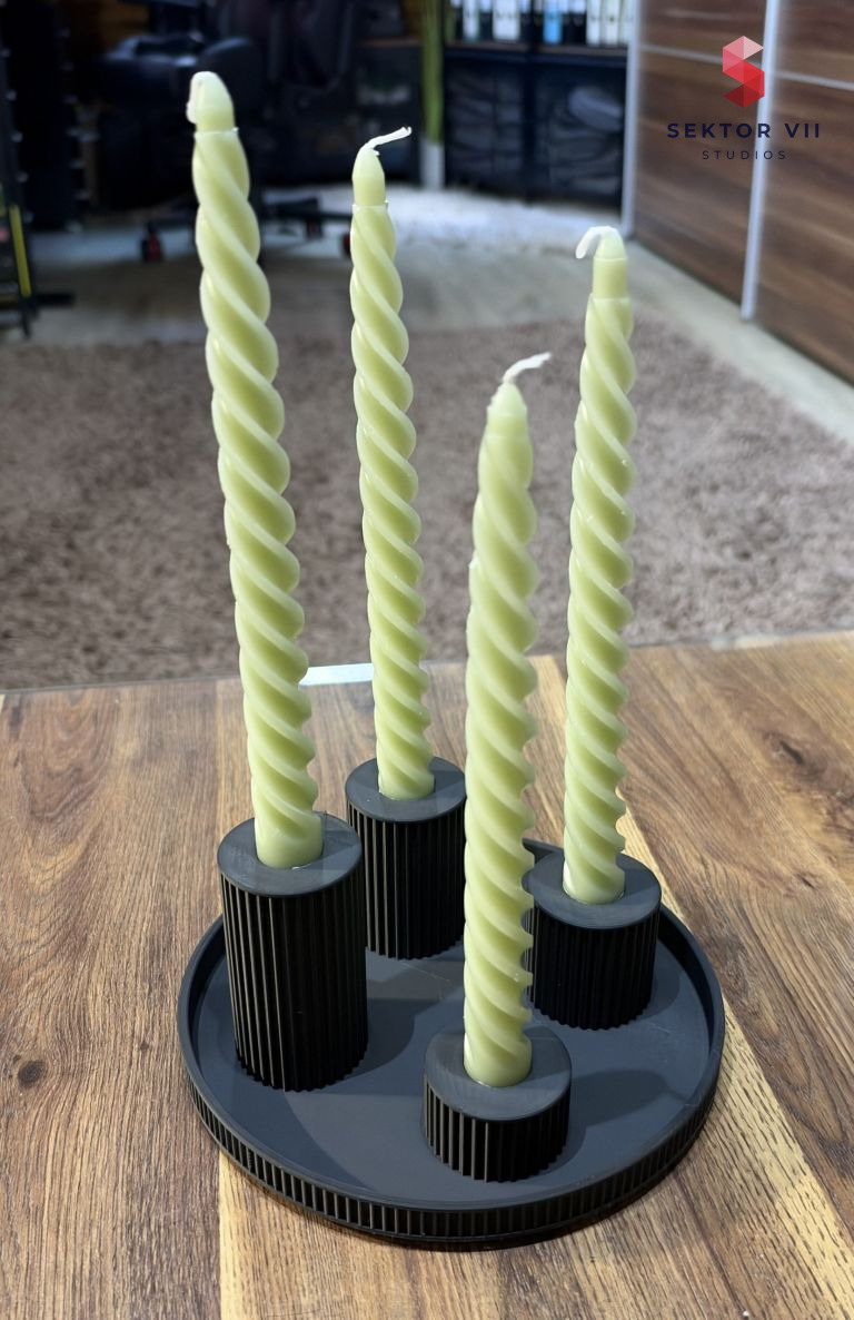 Japandi advent wreath 3D print, a calm 4-candle centerpiece - real photo 3 of 3