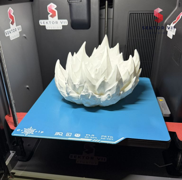 Ice Bowl 3D Print, a Sturdy Eerie Frozen Centerpiece - real photo 2 of 3